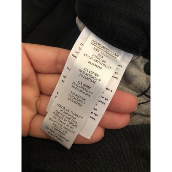 Good American Women’s Skinny Jeans Size 6 / 28 Black Distressed High Rise Denim - Picture 7 of 12